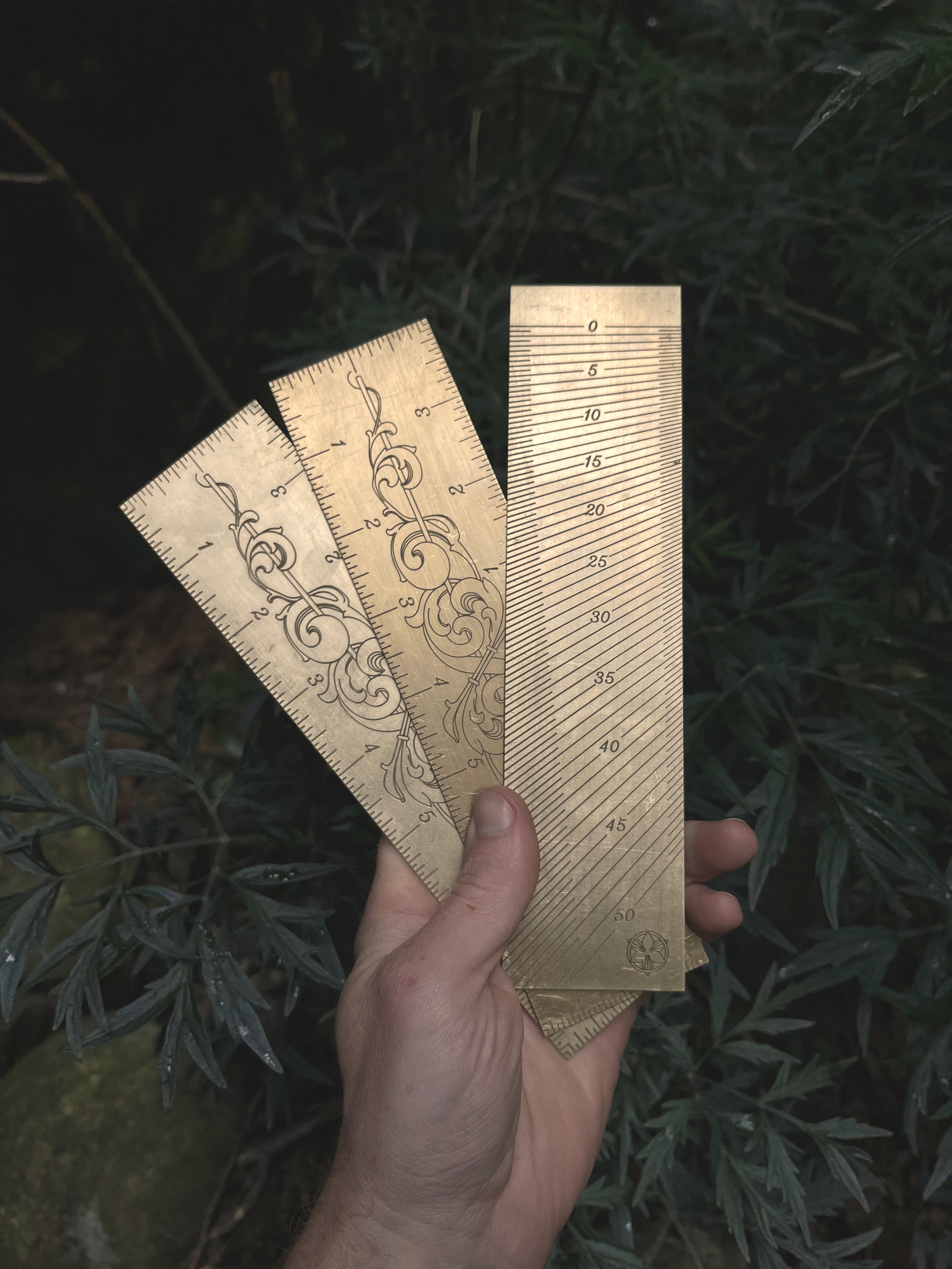 8" Brass Bevel Board, Ruler and Centerfinder